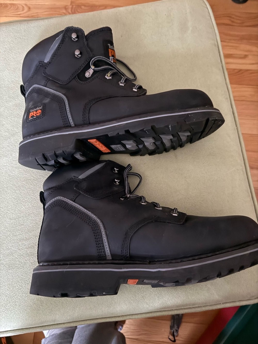Timberland PRO Black Work Boots with Orange Logo - Picture 2 of 3